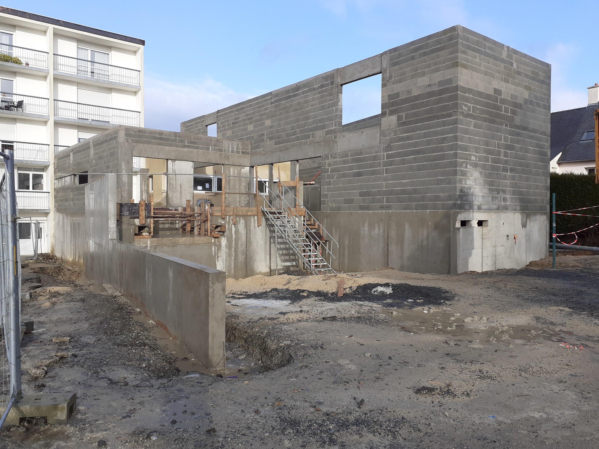 Élévation vide sanitaire béton banché Ploeuc l'Hermitage